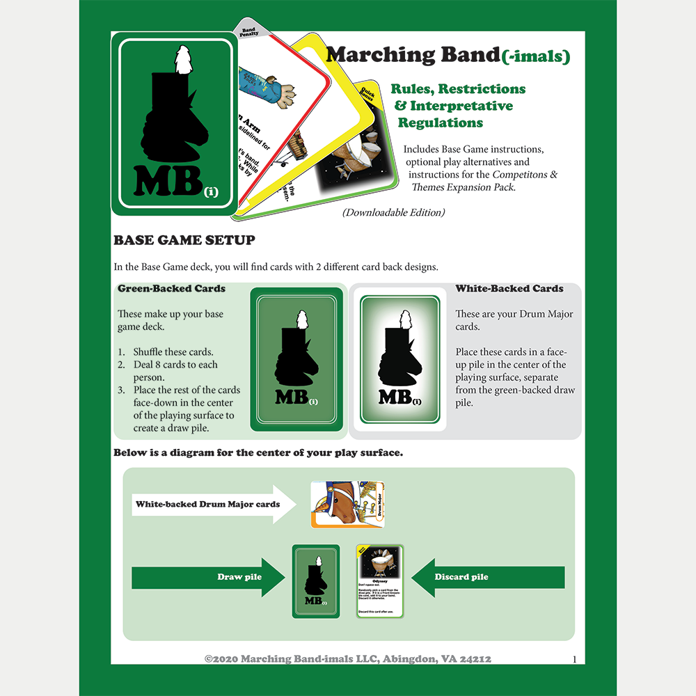 Downloadable Instructions Marching Band(imals)